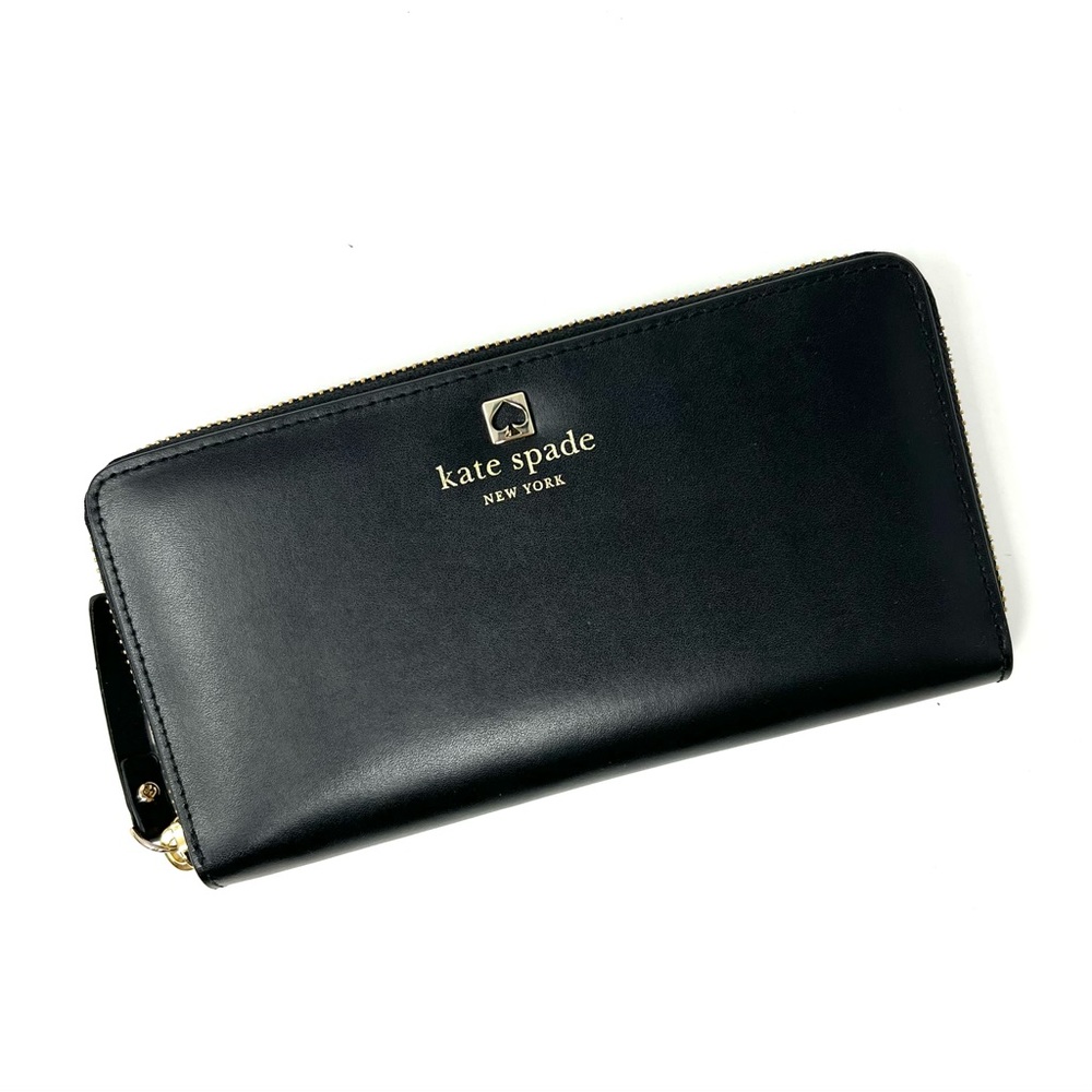 Kate Spade Charlotte Terrace Neda Black Leather Zip Around Wallet